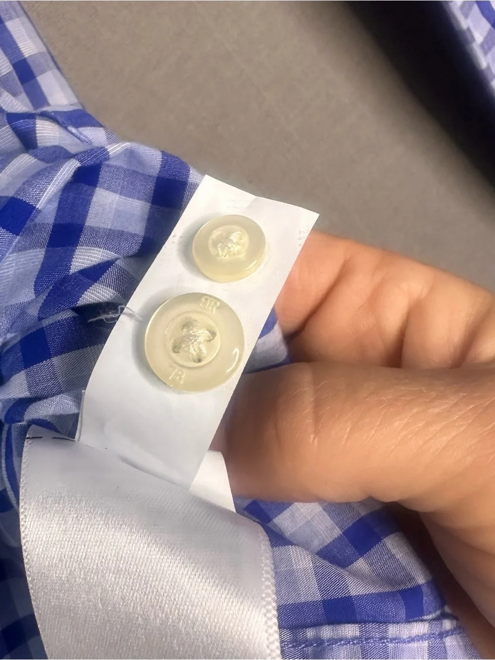 Banana Republic Men's Blue & White Checked‎ Dress Shirt